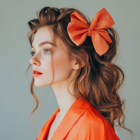 These prompts should effectively capture the charm and versatility of hair bows in different styles and settings through engaging stock photos.の素材