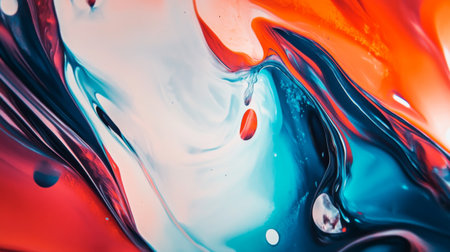 High-resolution close-up of an abstract background with bold, contrasting colors and dynamic shapes, creating a striking and visually engaging composition.の素材
