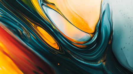 High-resolution close-up of an abstract background with bold, contrasting colors and dynamic shapes, creating a striking and visually engaging composition.の素材