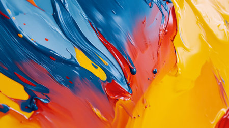 High-resolution close-up of an abstract background with bold, contrasting colors and dynamic shapes, creating a striking and visually engaging composition.の素材