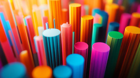 A close-up of a 3D graph with colorful, popping segments, representing different sectors of business performance and financial growthの素材