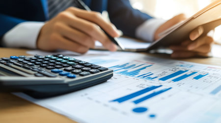 A financial advisor discussing investment options with a client, capturing the professional relationship and guidance in personal finance management.の素材