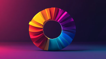 A vibrant abstract design featuring a colorful wheel shape, perfect for creative projects, backgrounds, and artistic compositions. Ideal for modern visuals.の素材