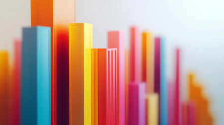 This image showcases vibrant colorful bars in an abstract arrangement, creating a playful and modern atmosphere. Ideal for creative projects and designs.の素材
