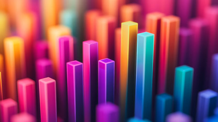 This captivating image features a collection of colorful abstract shapes arranged in dynamic gradients, creating a striking visual experience ideal for modern design projects.の素材