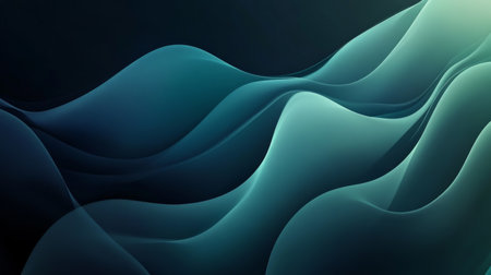 A serene abstract composition featuring smooth waves in tranquil blue tones, creating a soothing and modern backdrop for various design projects.の素材