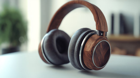 Discover the beauty of these stylish headphones crafted from wood, offering an elegant design and superior sound quality for an elevated listening experience.の素材