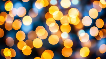 An artistic representation of soft bokeh lights in warm tones, perfect for background use. This abstract image creates a cozy ambiance and adds visual interest.の素材