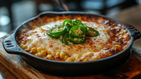 A mouthwatering creamy dish featuring melted cheese and jalapeの素材