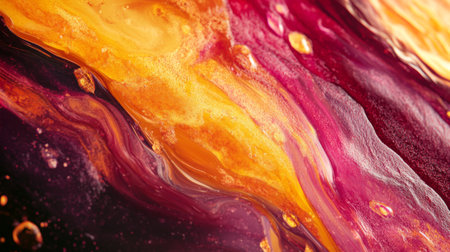 This vibrant abstract artwork features a mesmerizing flow of colors, capturing the dynamic beauty of liquid textures and artistic expression. Perfect for modern design.の素材