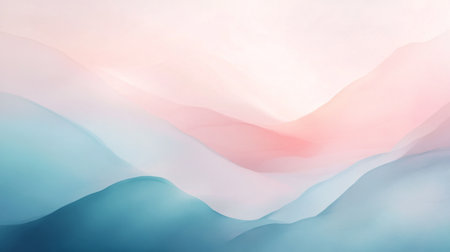A soothing abstract landscape featuring soft pastel colors and gentle gradients. Ideal for backgrounds, art designs, and calming visuals.の素材
