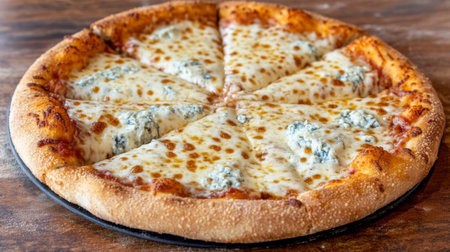 A mouthwatering cheese pizza featuring a golden crust and gooey mozzarella cheese, perfect for sharing at parties or enjoying a cozy dinner.の素材