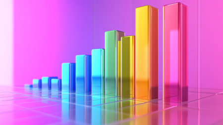 Vibrant bar graph representation showcasing growth and data analysis. Ideal for business presentations, reports, and visualizations in finance and marketing.の素材