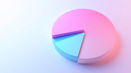 This image features a colorful pie chart on a soft background, ideal for visualizing data in business reports, marketing presentations, and educational materials.の素材