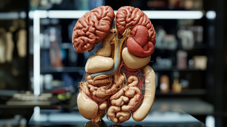 High-quality model of human anatomy showcasing various organs. Ideal for educational settings, this detailed display aids in understanding biological systems and structures.の素材