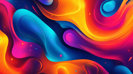 Explore a vibrant abstract background featuring dynamic swirls and bold colors. Perfect for design projects needing an energetic and modern touch.の素材