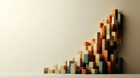 An abstract representation of geometric shapes in warm earthy tones, creating a minimalistic yet striking visual. Ideal for modern decor and design projects.の素材