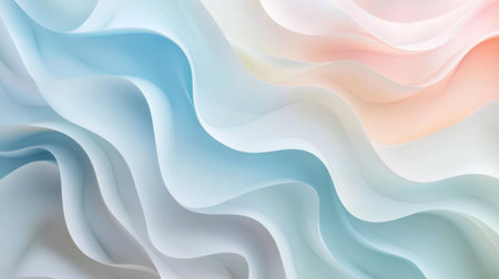 A tranquil abstract background featuring softly curved waves in gentle pastel colors. Ideal for modern design projects, wallpapers, and artistic visuals.の素材