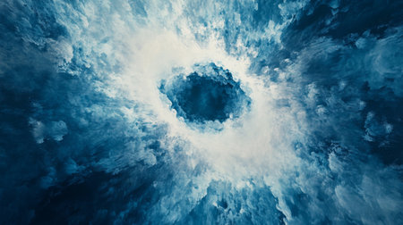 A captivating abstract depiction of turbulent ocean waves, showcasing deep blue hues and dynamic movements. Perfect for creative projects or backgrounds.の素材