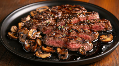 A mouthwatering grilled steak served with sautの素材