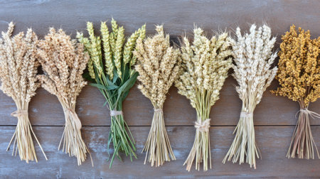 A beautiful collection of dried grasses showcasing natural colors and textures. Perfect for home decor, floral arrangements, or craft projects with a rustic touch.の素材