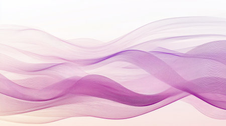 Elegant abstract waves in soft purple tones create a tranquil atmosphere. This beautiful minimalist design evokes feelings of calm and serenity. Perfect for backgrounds.の素材
