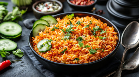 Enjoy a vibrant bowl of omelet rice served with fresh vegetables and herbs, perfect for any meal. This dish offers a colorful and delicious dining experience.の素材