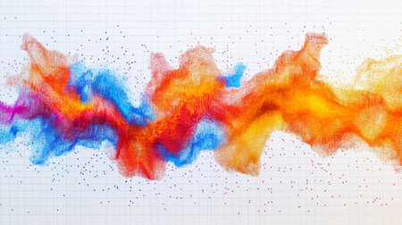 This artwork features a vibrant flow of colors in an abstract design, creating a sense of movement and energy. Ideal for creative projects.の素材