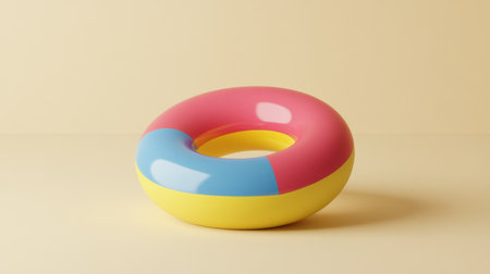 Bright and vibrant pool float perfect for summer. This colorful accessory adds fun to leisure activities, making it ideal for sunny days by the water.の素材
