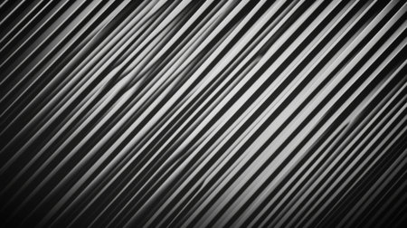 This abstract black and white image features diagonal lines creating a dynamic visual effect. Ideal for modern design projects, wallpapers, or artistic backgrounds.の素材