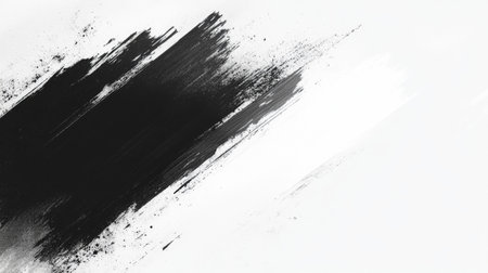 This abstract black and white paint texture background features dynamic strokes and splashes, ideal for artistic projects, graphic designs, and modern decor.の素材