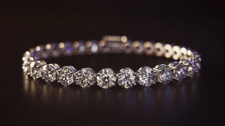 A stunning silver bracelet featuring brilliant round cut diamonds, ideal for showcasing luxury and elegance in any jewelry collection or special occasion.の素材