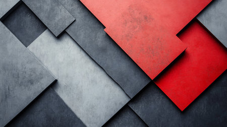 Explore this captivating abstract image featuring geometric shapes in red and gray, perfect for backgrounds, wallpapers, and modern design projects.の素材