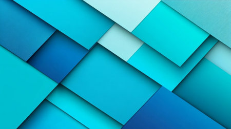 A captivating abstract background featuring layered shapes in shades of turquoise and aqua, offering a modern and clean aesthetic for various creative applications.の素材