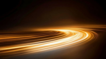 A mesmerizing display of light trails gracefully flowing across a dark background, symbolizing energy and movement, perfect for modern creative projects and artistic expressions.の素材