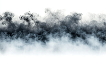 This captivating image features swirling smoke waves in black and white, creating a dreamy and mysterious atmosphere perfect for artistic projects or as a background element.の素材