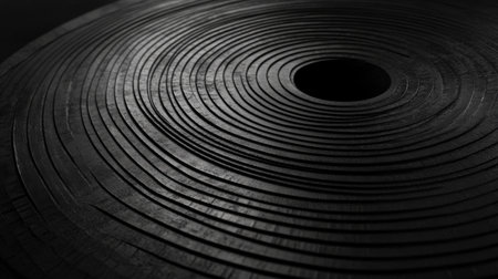 A close-up view of abstract circular patterns creates a striking visual effect. The interplay of light and shadow enhances the texture and depth, making it ideal for modern design projects.の素材