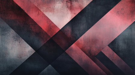 This abstract geometric background features dark and light red textures, creating a dynamic and modern visual effect. Ideal for contemporary designs and artwork.の素材