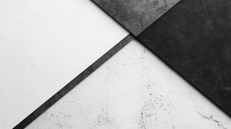 This abstract geometric background features a striking contrast of black and white textures. The clean lines and minimal design create a modern aesthetic suitable for various creative projects.の素材