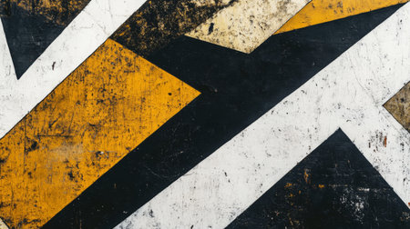 This abstract grunge background features a dynamic composition of yellow, black, and white geometric shapes, creating an intriguing visual experience ideal for modern design projects.の素材