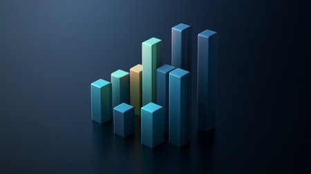 Explore a vibrant 3D bar graph designed to represent data trends and growth insights. The modern visual emphasizes clarity and creativity in data analysis.の素材