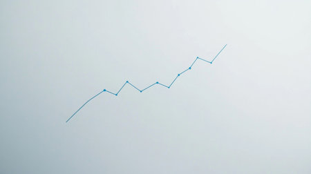 This image features an abstract line graph on a neutral background, representing data trends and performance analysis for business and technology applications.の素材
