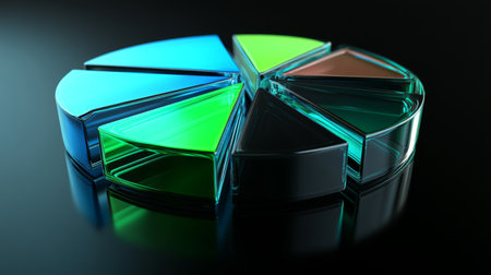 A stunning arrangement of colorful glass shapes against a black background. This abstract design features vibrant hues and striking reflections, perfect for creative projects.の素材