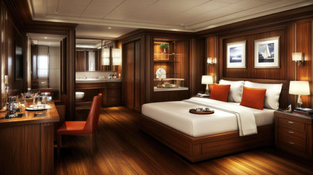 A serene Japanese-style bedroom featuring tatami mats, a low wooden platform bed adorned with crisp white linens, and shoji screens filtering soft natural light.の素材