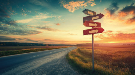 A highway signboard displaying clear directions and distances for cities along the motorway.の素材