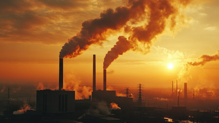 Photograph of a geothermal power plant with steam rising from vents, emphasizing renewable energy generation through earth's heatの素材