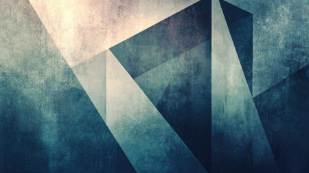 A close-up of a textured abstract background featuring geometric shapes and gradients in cool tones, giving a modern and artistic feel.の素材