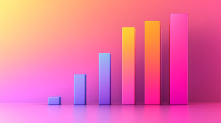 Vibrant bar graph showing an upward trend, symbolizing growth and success in business finance. Ideal for presentations, reports, and articles.の素材