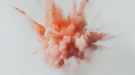 A stunning explosion of vibrant colors in red and pink creates a dramatic visual against a clean white background. Ideal for creative projects.の素材