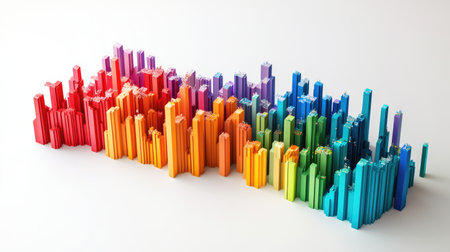 A colorful D bar chart illustrating global economic performance, with each bar representing a different country's GDP growth, set against a clean white background.の素材